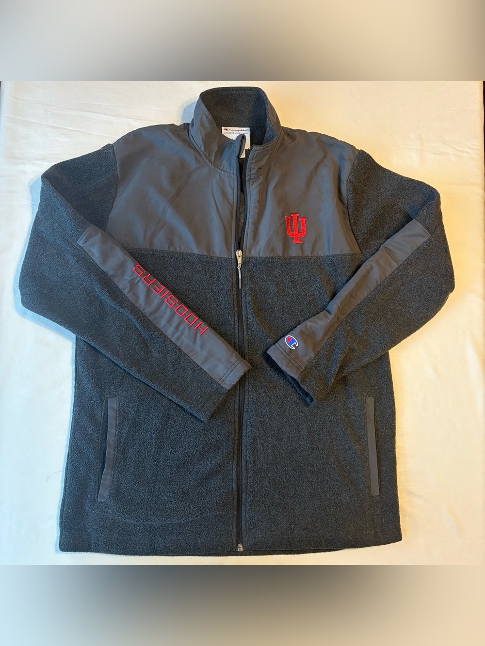 Champion Indiana Hoosiers Fleece Full Zip Jacket size L